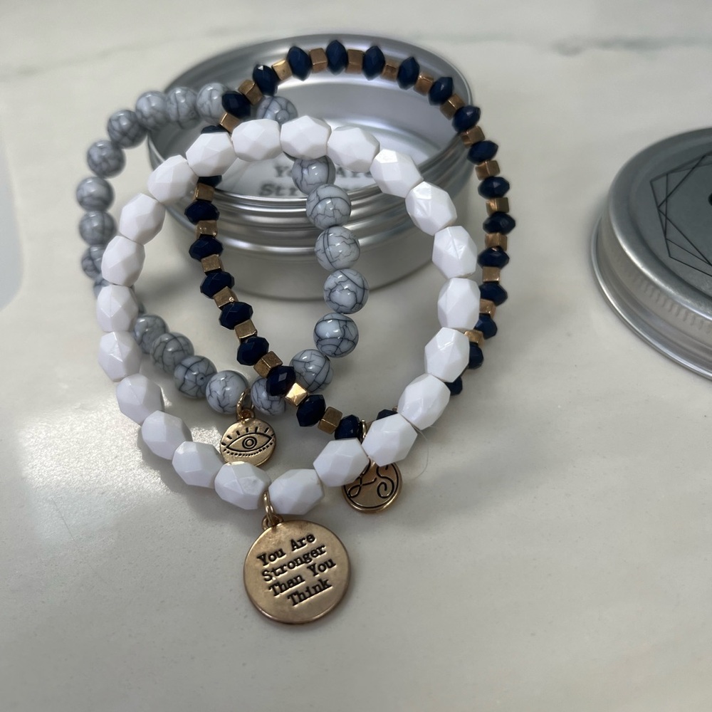 Bracelets (3) with inspirational message